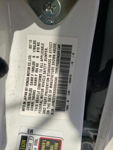 Photo 10 from auction – 2013 HONDA INSIGHT with VIN JHMZE2H33DS004345