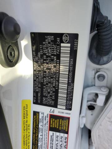 Photo 10 from auction – 2012 TOYOTA CAMRY BASE with VIN 4T4BF1FK6CR255448