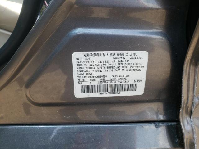 Photo 10 from auction – 2012 INFINITI G25 BASE with VIN JN1DV6AP0CM810780