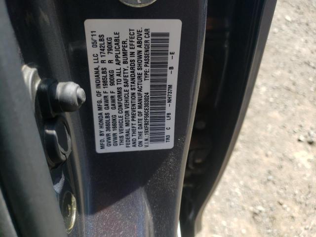 Photo 10 from auction – 2012 HONDA CIVIC LX with VIN 19XFB2F56CE303024