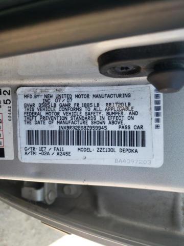 Photo 10 from auction – 2008 TOYOTA COROLLA CE with VIN 1NXBR32E68Z959945