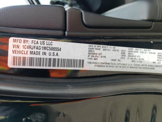 Photo 10 from auction – 2021 JEEP GRAND CHER with VIN 1C4RJFAG1MC586554