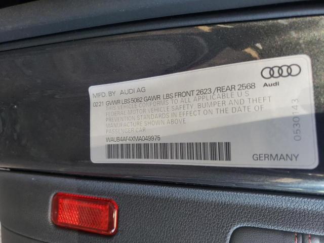 Photo 10 from auction – 2021 AUDI S4 PREMIUM with VIN WAUB4AF4XMA049975