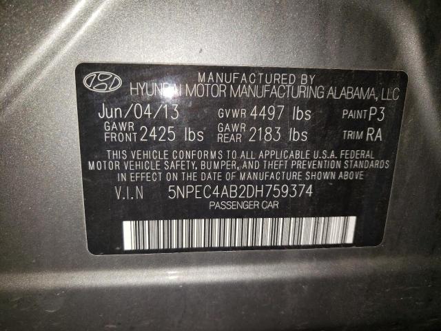 Photo 10 from auction – 2013 HYUNDAI SONATA SE with VIN 5NPEC4AB2DH759374
