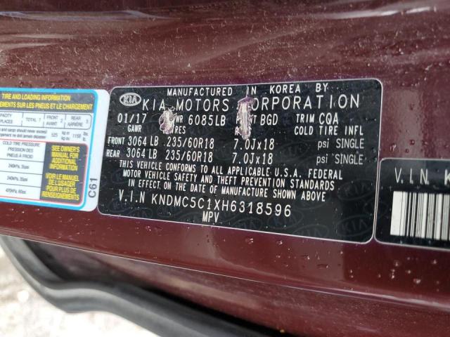 Photo 10 from auction – 2017 KIA SEDONA EX with VIN KNDMC5C1XH6318596