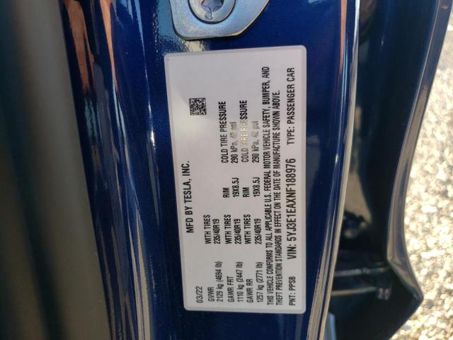 Photo 10 from auction – 2022 TESLA MODEL 3 with VIN 5YJ3E1EAXNF188976