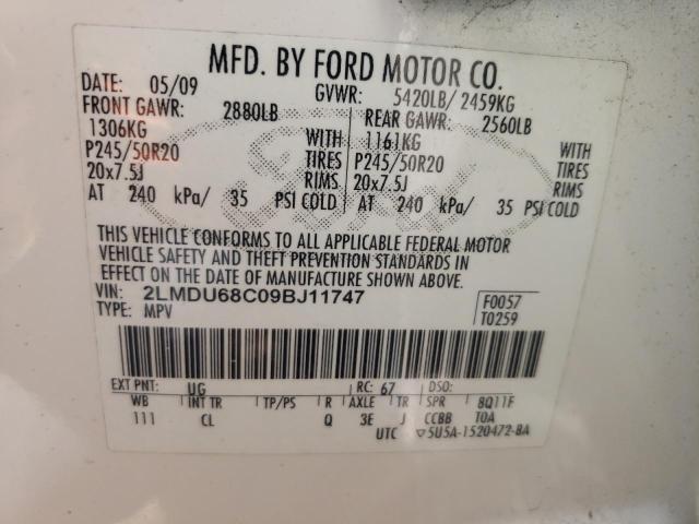 Photo 10 from auction – 2009 LINCOLN MKX with VIN 2LMDU68C09BJ11747