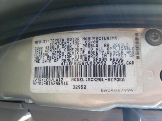 Photo 10 from auction – 2000 TOYOTA AVALON XL with VIN 4T1BF28B6YU088092