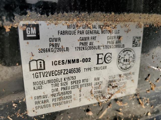 Photo 10 from auction – 2015 GMC SIERRA K15 with VIN 1GTV2VEC6FZ246636