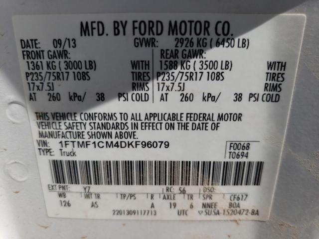 Photo 10 from auction – 2013 FORD F150 with VIN 1FTMF1CM4DKF96079