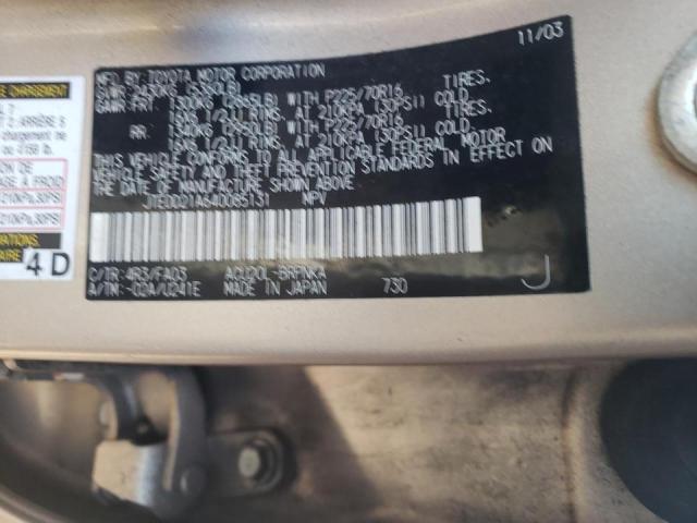 Photo 10 from auction – 2004 TOYOTA HIGHLANDER with VIN JTEDD21A640085131