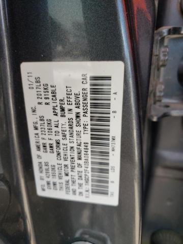 Photo 10 from auction – 2011 HONDA ACCORD LXP with VIN 1HGCP2F40BA084849