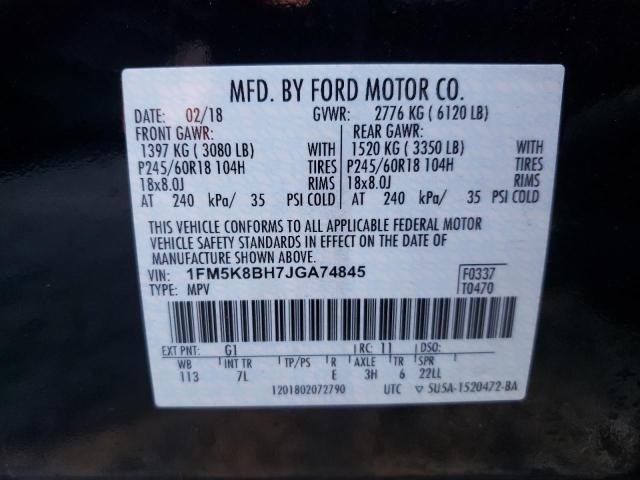 Photo 10 from auction – 2018 FORD EXPLORER with VIN 1FM5K8BH7JGA74845
