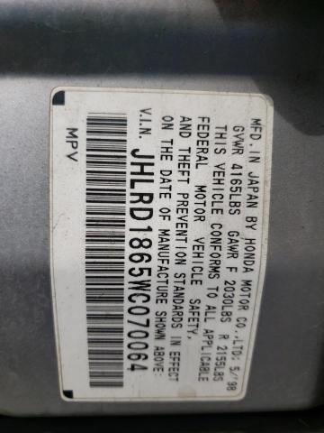Photo 10 from auction – 1998 HONDA CR-V EX with VIN JHLRD1865WC070064