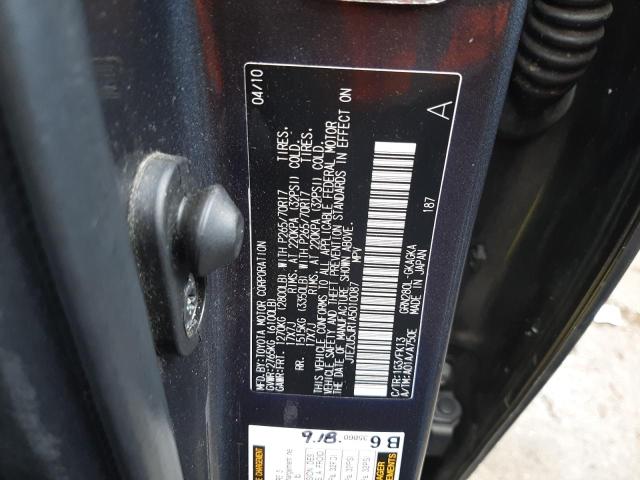 Photo 10 from auction – 2010 TOYOTA 4RUNNER SR with VIN JTEZU5JR1A5010087