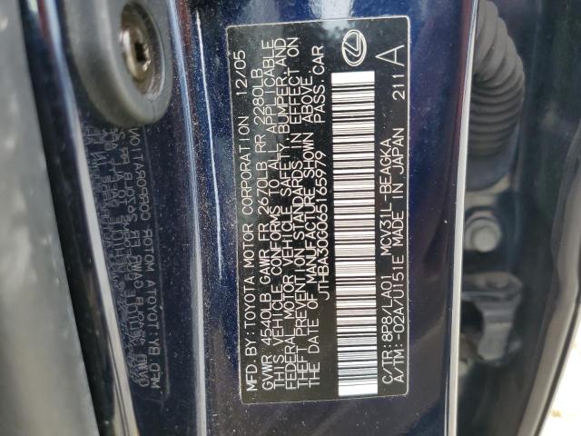Photo 10 from auction – 2006 LEXUS ES 330 with VIN JTHBA30G065165979
