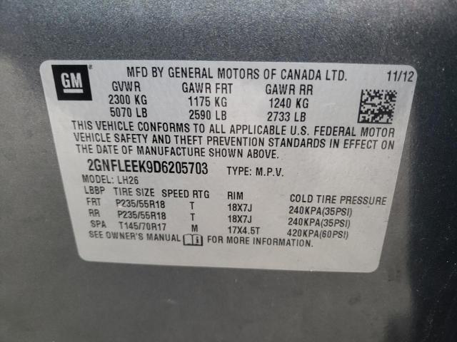 Photo 10 from auction – 2013 CHEVROLET EQUINOX LT with VIN 2GNFLEEK9D6205703