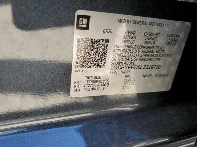Photo 10 from auction – 2020 CHEVROLET SILVERADO with VIN 1GCPYFED5LZ319710