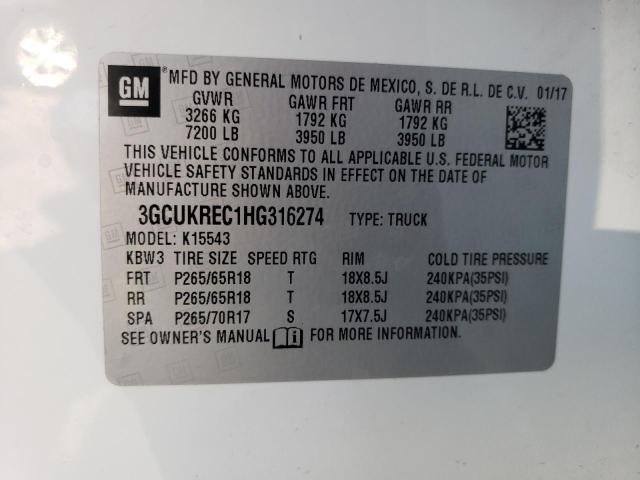 Photo 10 from auction – 2017 CHEVROLET SILVERADO with VIN 3GCUKREC1HG316274
