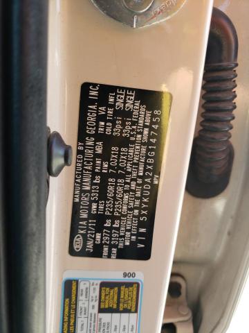 Photo 10 from auction – 2011 KIA SORENTO EX with VIN 5XYKUDA2XBG147458