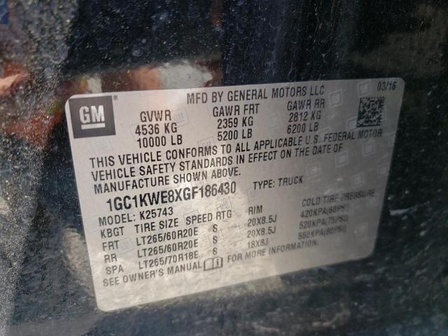 Photo 10 from auction – 2016 CHEVROLET SILVERADO with VIN 1GC1KWE8XGF186430