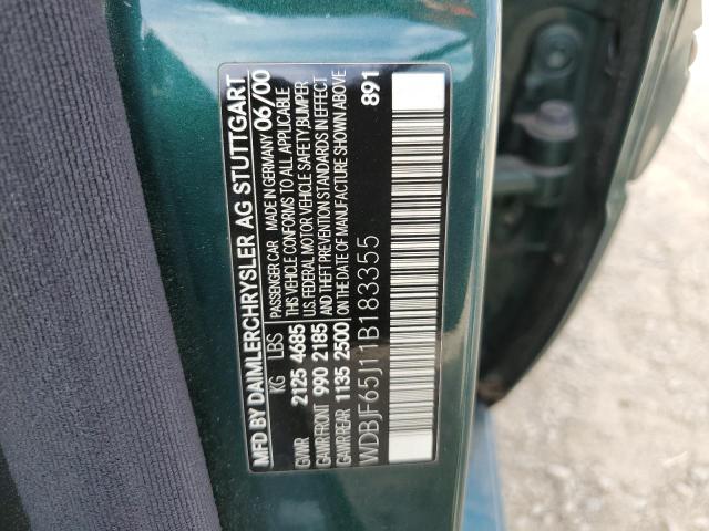Photo 10 from auction – 2001 MERCEDES-BENZ E 320 with VIN WDBJF65J11B183355