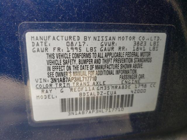 Photo 10 from auction – 2017 NISSAN SENTRA S with VIN 3N1AB7AP3HL717710