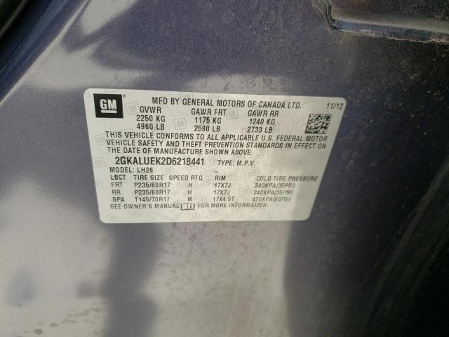 Photo 10 from auction – 2013 GMC TERRAIN SL with VIN 2GKALUEK2D6218441