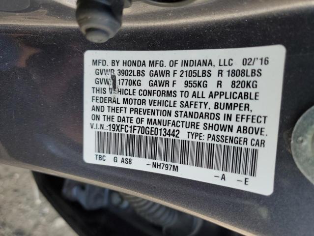 Photo 10 from auction – 2016 HONDA CIVIC EXL with VIN 19XFC1F70GE013442