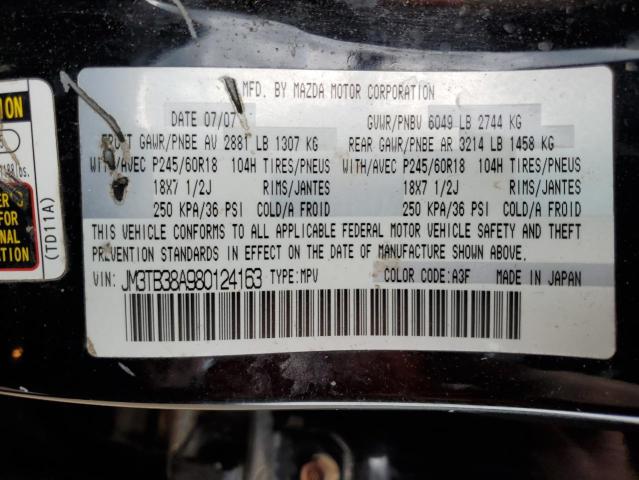 Photo 10 from auction – 2008 MAZDA CX-9 with VIN JM3TB38A980124163