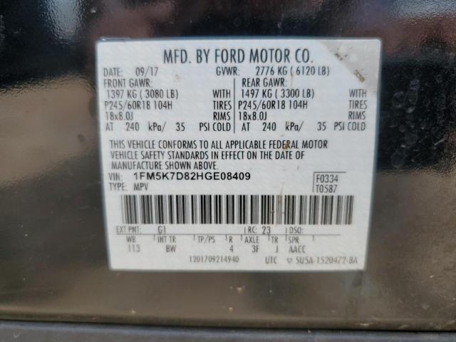 Photo 10 from auction – 2017 FORD EXPLORER X with VIN 1FM5K7D82HGE08409