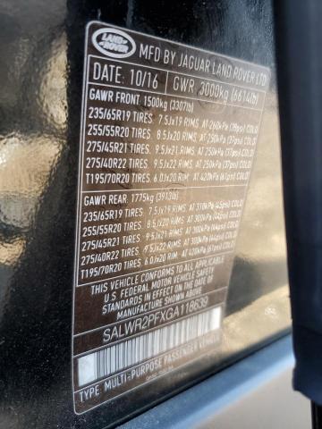Photo 10 from auction – 2016 LAND ROVER RANGE ROVE with VIN SALWR2PFXGA118639
