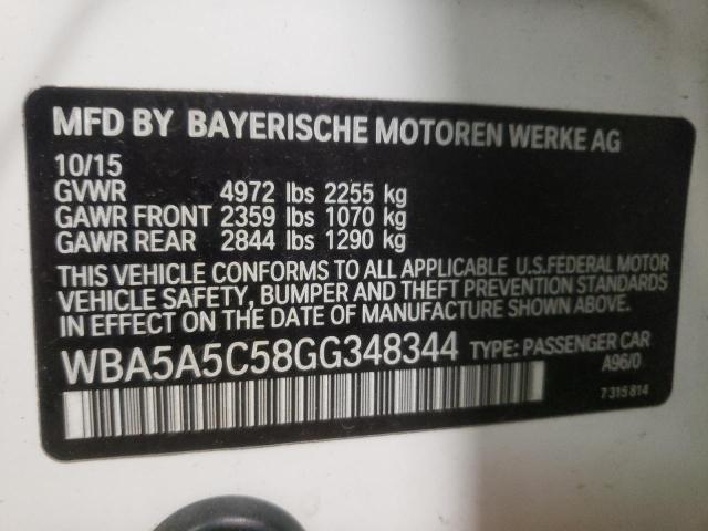 Photo 10 from auction – 2016 BMW 528 I with VIN WBA5A5C58GG348344