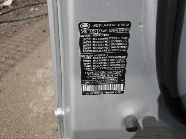 Photo 10 from auction – 2007 LAND ROVER RANGE ROVE with VIN SALSF25457A992258