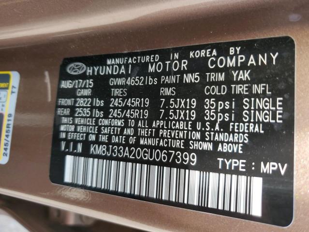 Photo 10 from auction – 2016 HYUNDAI TUCSON LIM with VIN KM8J33A20GU067399