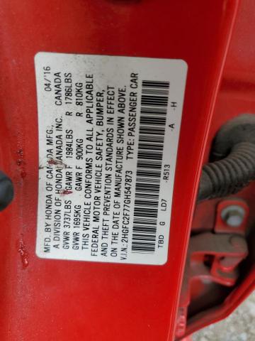 Photo 10 from auction – 2016 HONDA CIVIC EX with VIN 2HGFC2F77GH547873