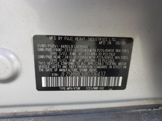 Photo 10 from auction – 2011 SUBARU FORESTER 2 with VIN JF2SHBBC6BG706437