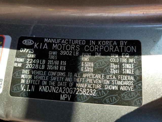 Photo 10 from auction – 2016 KIA SOUL with VIN KNDJN2A20G7258232
