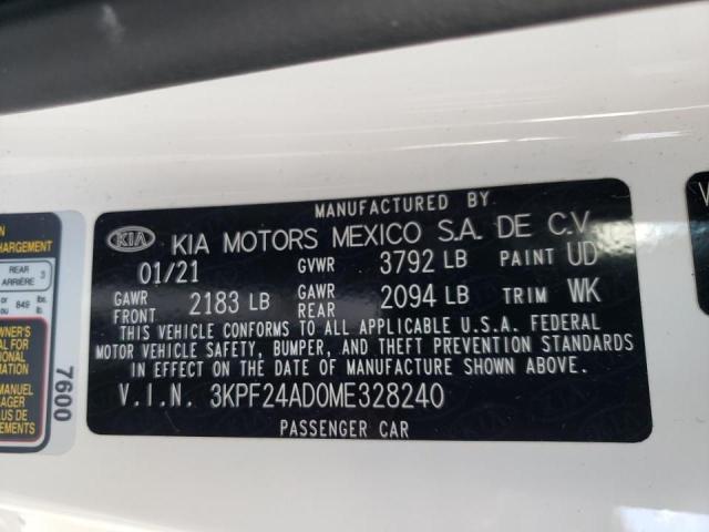 Photo 10 from auction – 2021 KIA FORTE FE with VIN 3KPF24AD0ME328240