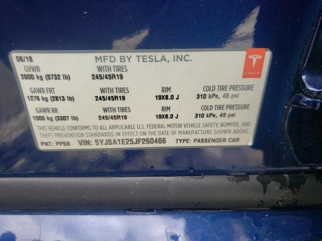 Photo 10 from auction – 2018 TESLA MODEL S with VIN 5YJSA1E25JF260466