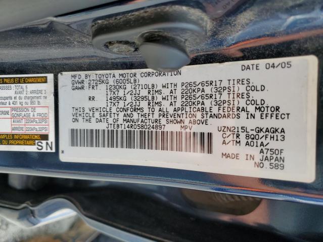 Photo 10 from auction – 2005 TOYOTA 4RUNNER SR with VIN JTEBT14R058024897