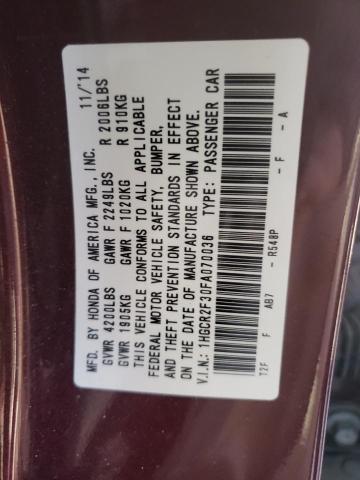 Photo 10 from auction – 2015 HONDA ACCORD LX with VIN 1HGCR2F30FA070036