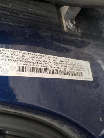 Photo 10 from auction – 2012 VOLKSWAGEN JETTA SE with VIN 3VWDP7AJ1CM003128