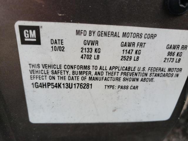 Photo 10 from auction – 2003 BUICK LESABRE CU with VIN 1G4HP54K13U176281