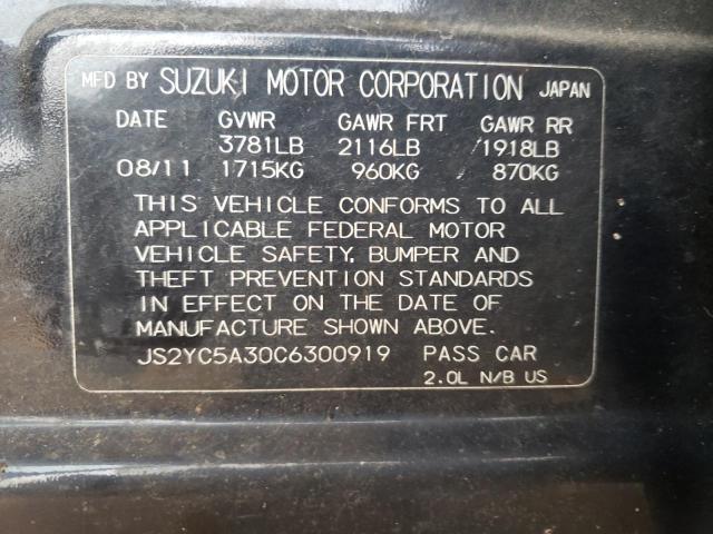 Photo 10 from auction – 2012 SUZUKI SX4 LE with VIN JS2YC5A30C6300919