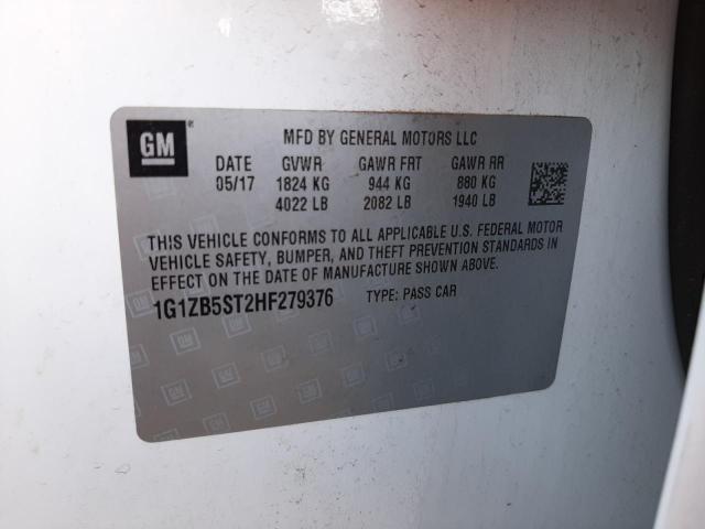 Photo 10 from auction – 2017 CHEVROLET MALIBU LS with VIN 1G1ZB5ST2HF279376