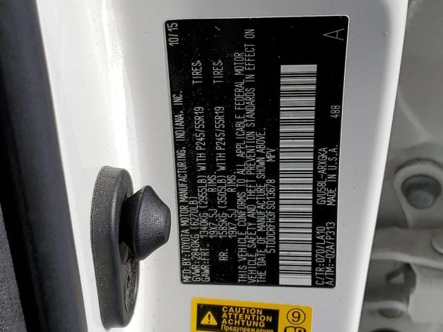 Photo 10 from auction – 2015 TOYOTA HIGHLANDER with VIN 5TDDCRFH3FS013678