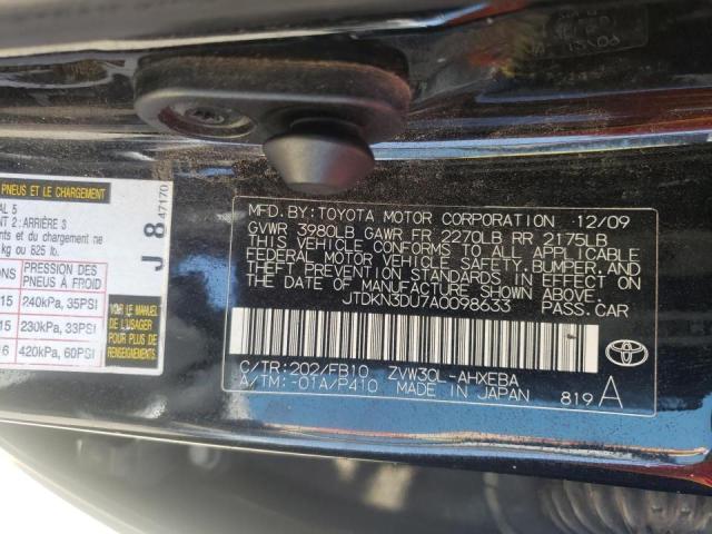 Photo 10 from auction – 2010 TOYOTA PRIUS with VIN JTDKN3DU7A0098633