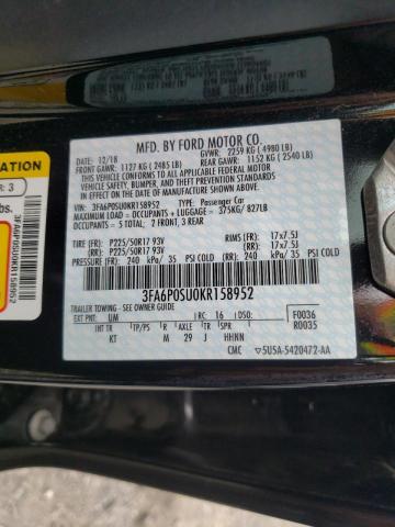 Photo 10 from auction – 2019 FORD FUSION TIT with VIN 3FA6P0SU0KR158952