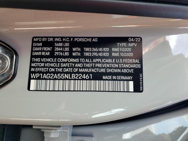 Photo 10 from auction – 2022 PORSCHE MACAN S with VIN WP1AG2A55NLB22461
